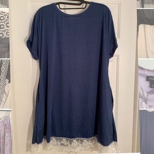 Dark Blue Plus Size Blouse